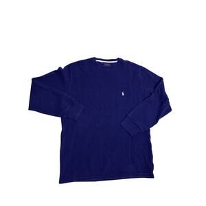 Polo Ralph Lauren Navy Thermal Shirt White Pony Mens M Cotton Waffle Preppy